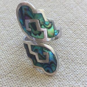 Vintage sterling Mexico Turquoise Ring Signed RR